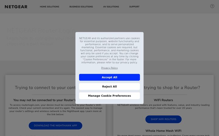 Screenshot of routerlogin.net