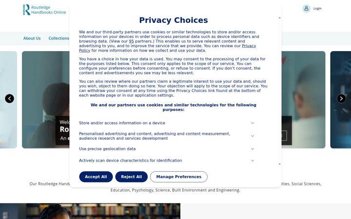 Screenshot of routledgehandbooks.com
