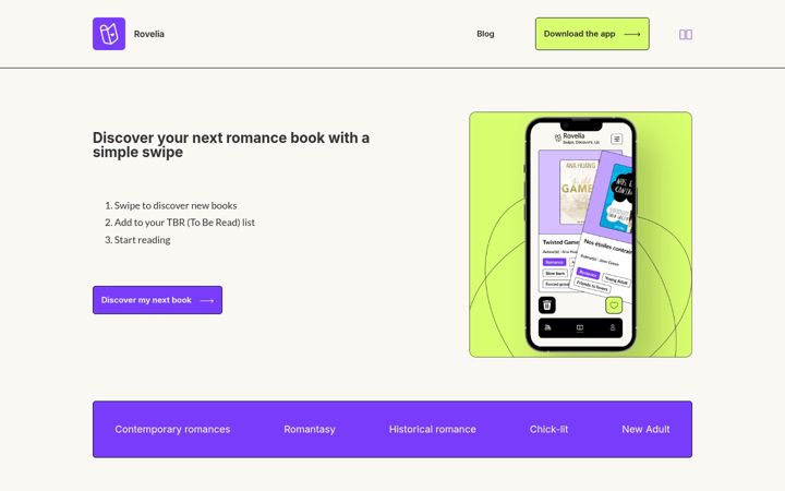 Screenshot of rovelia.io