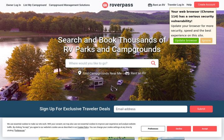 Screenshot of roverpass.com