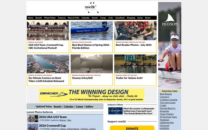Screenshot of row2k.com