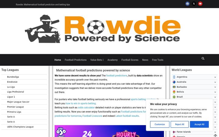 Screenshot of rowdie.co.uk