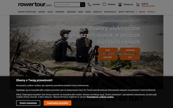 Screenshot of rowertour.com