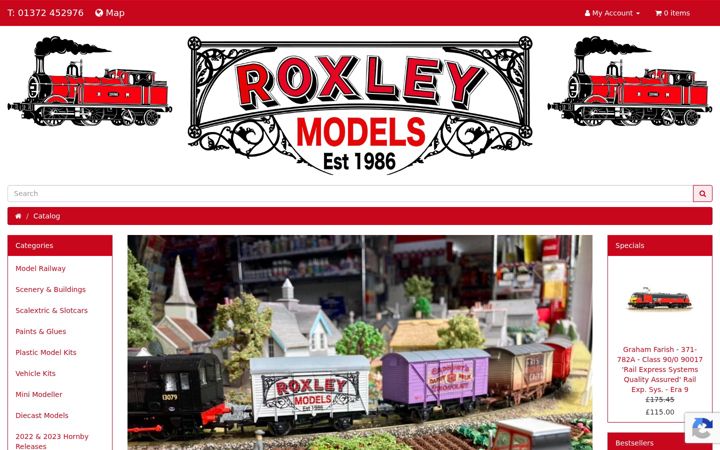 Screenshot of roxleymodels.co.uk