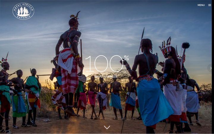 Kuvakaappaus sivustosta royalafricansafaris.com