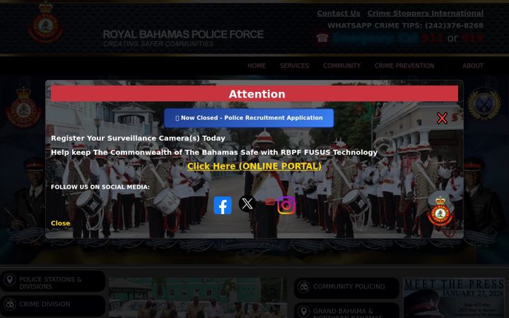 Screenshot of royalbahamaspolice.org