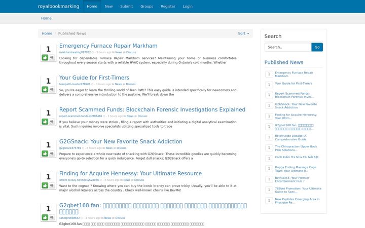 Screenshot of royalbookmarking.com