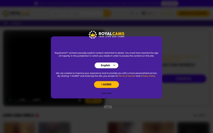 Snímek obrazovky royalcamslive.com