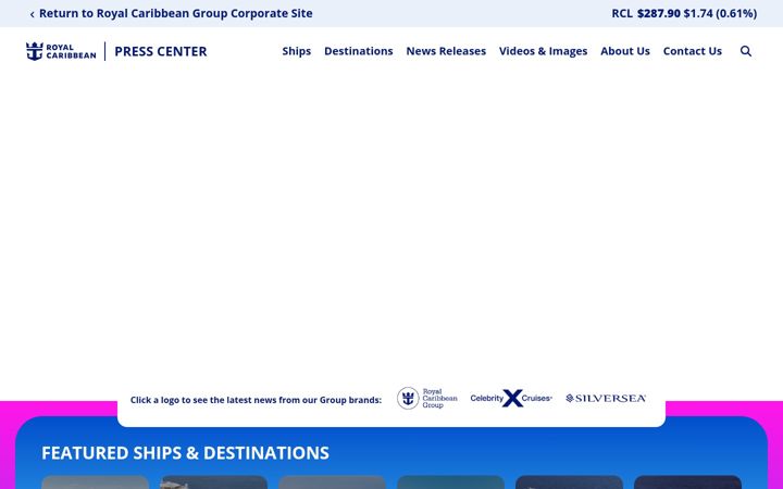 Screenshot of royalcaribbeanpresscenter.com
