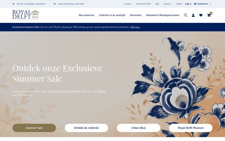 Screenshot of royaldelft.com