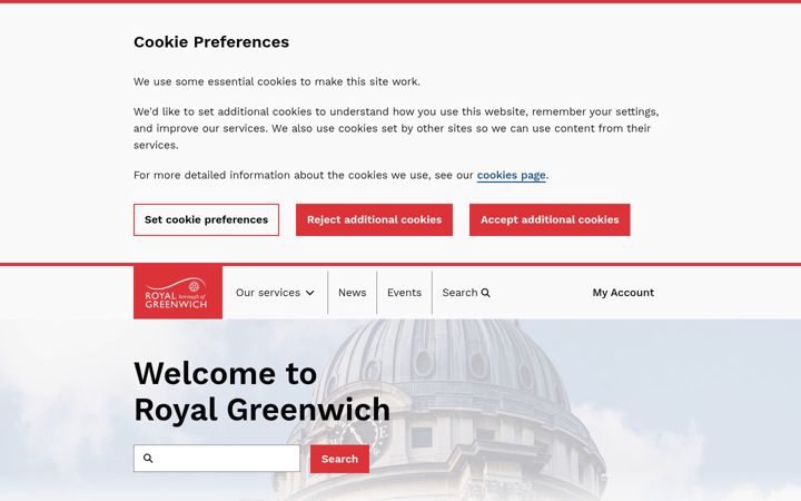 Screenshot of royalgreenwich.gov.uk