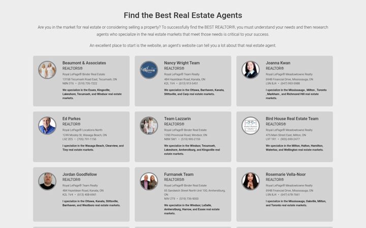 Screenshot of royallepagewebsites.com