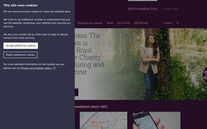 Screenshot of royalmarsden.nhs.uk