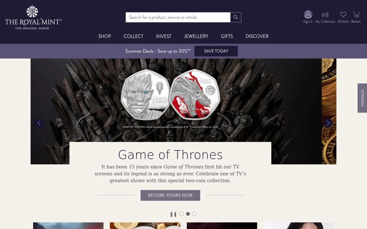 Zrzut ekranu royalmint.com