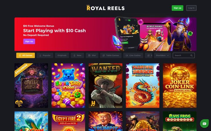 Screenshot of royalreels23.com