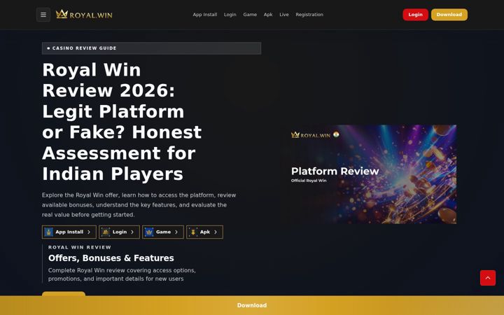 Screenshot of royalwin1.in