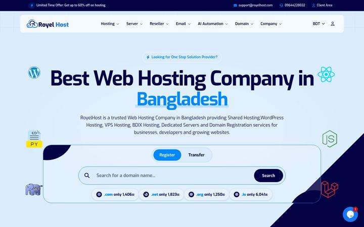 Screenshot of royelhost.com