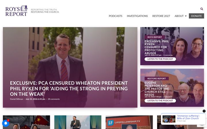 Screenshot of roysreport.com