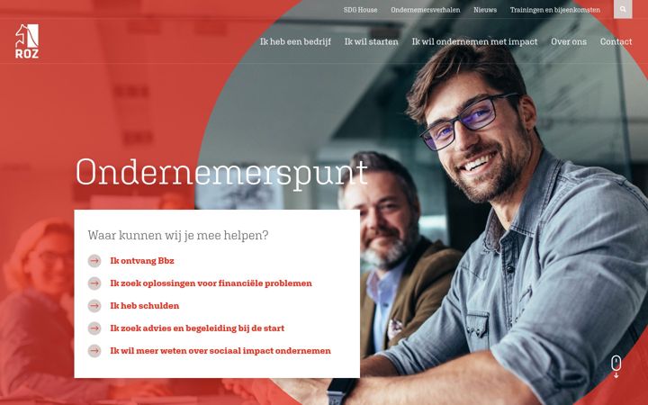 Screenshot of rozondernemerspunt.nl
