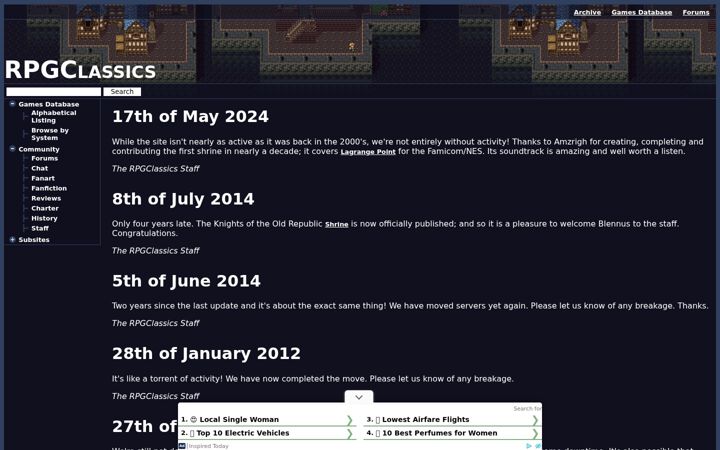 Screenshot ta' rpgclassics.com