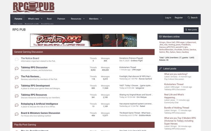 Screenshot ta' rpgpub.com