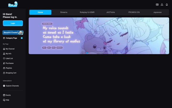 Screenshot stránky rplay.live