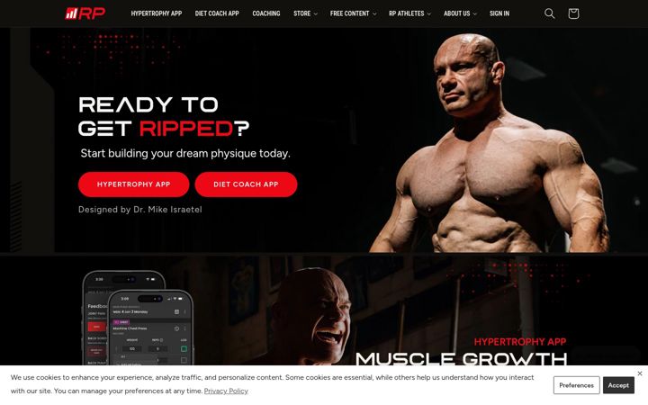Screenshot of rpstrength.com