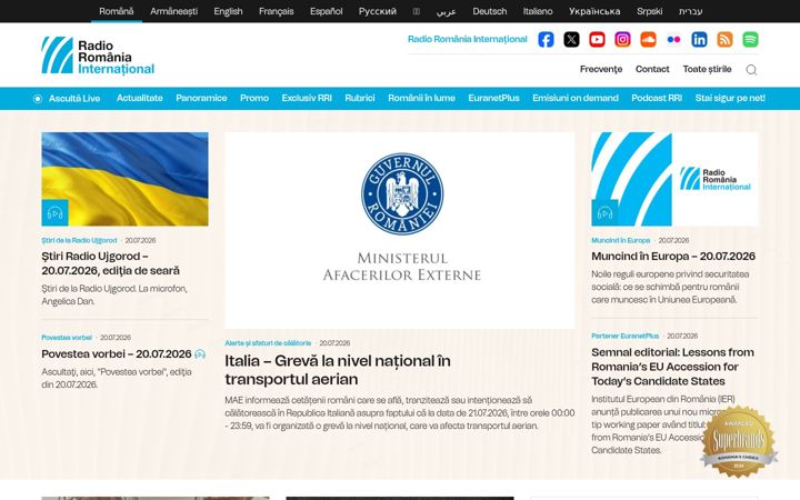 Screenshot of rri.ro