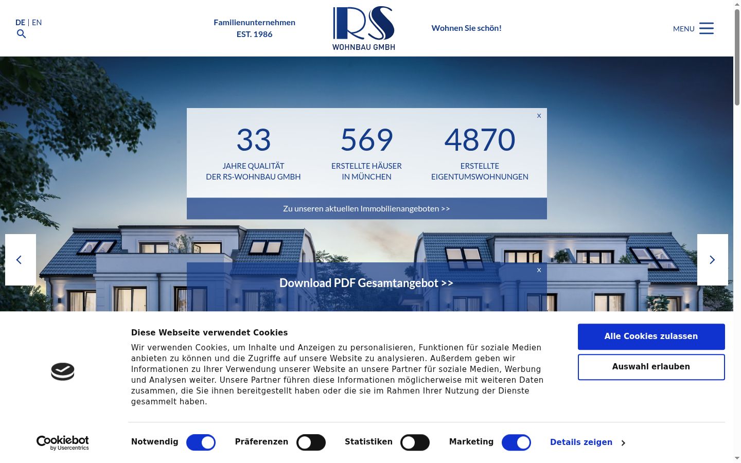 Screenshot of the consent banner shown before any interaction