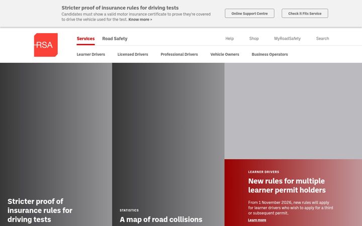 Screenshot of rsa.ie