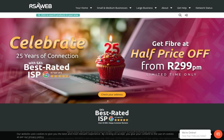 Screenshot of rsaweb.co.za