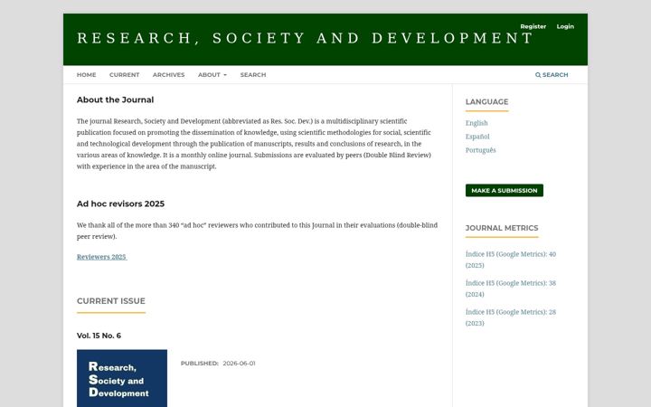 Screenshot of rsdjournal.org