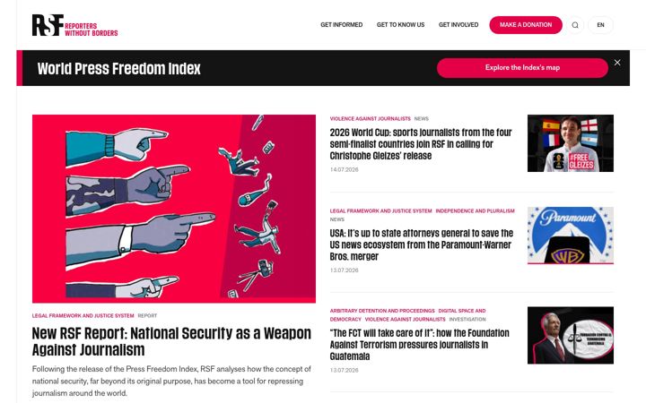 Screenshot ta' rsf.org