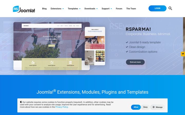 Screenshot of rsjoomla.com