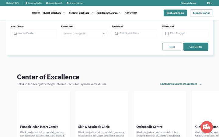 Screenshot of rspondokindah.co.id