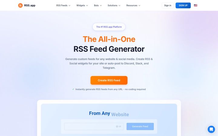 Snímek obrazovky rss.app