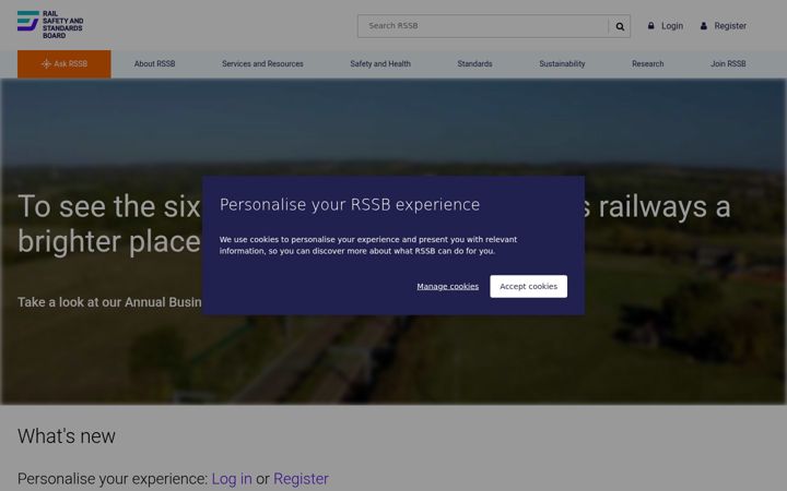 Screenshot of rssb.co.uk