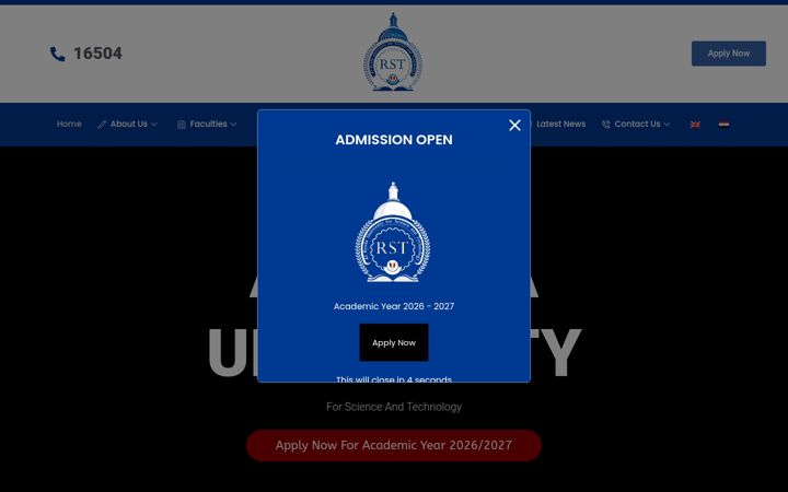 Screenshot of rst.edu.eg