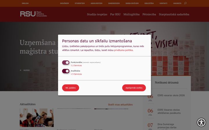 Screenshot of rsu.lv