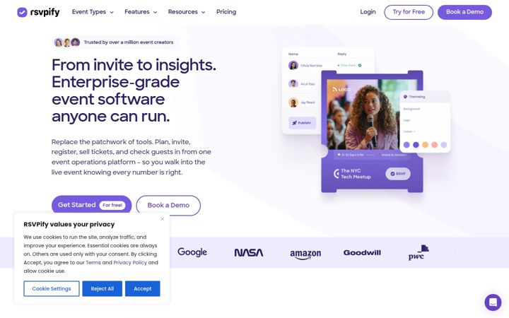 Screenshot of rsvpify.com