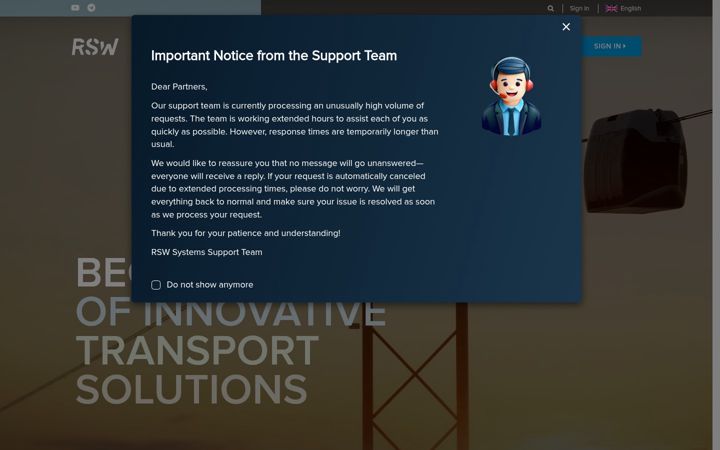 Screenshot of rsw-systems.com