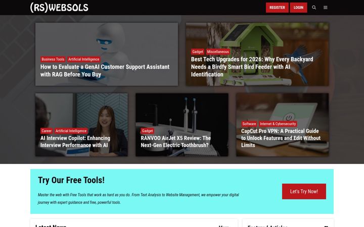 Screenshot von rswebsols.com