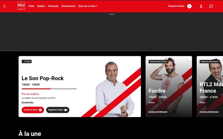 Screenshot of rtl2.fr
