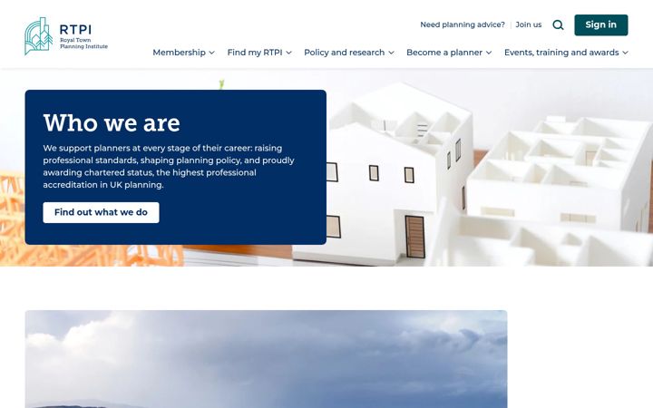 Kuvakaappaus sivustosta rtpi.org.uk