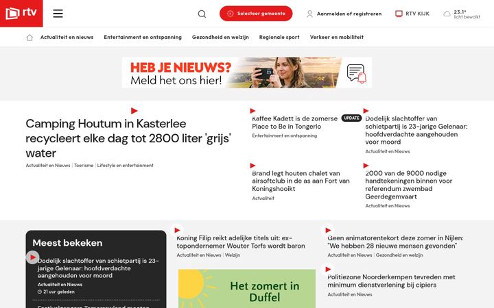 Screenshot of rtv.be