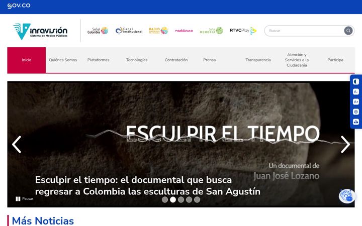 Screenshot of rtvc.gov.co