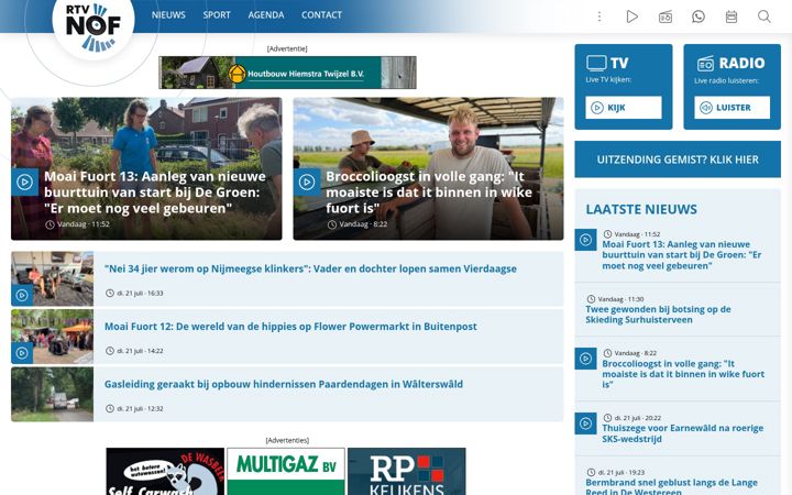 Screenshot of rtvnof.nl