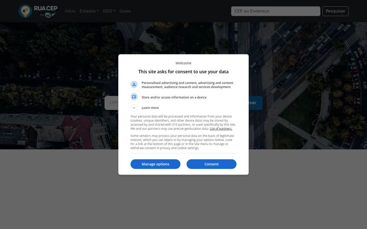Screenshot of ruacep.com.br