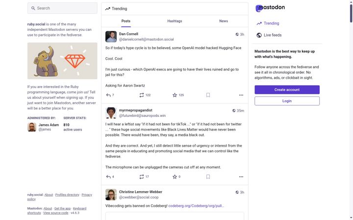 Screenshot of ruby.social