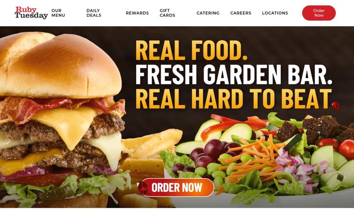 Screenshot of rubytuesday.com